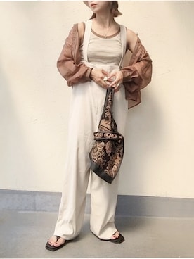 「feepur（フェピュール）のアイテム（オールインワン・サロペット）」を使った、emiko☆さん（レディース・155cm）の夏コーディネート