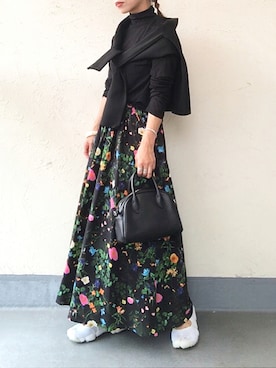 「EFOLE（エフォル）の【ZOZO限定】Mini boston shoulder bag / ミニボストン ショルダー バッグ（ボストンバッグ）」を使った、emiko☆さん（レディース・155cm）の秋コーディネート