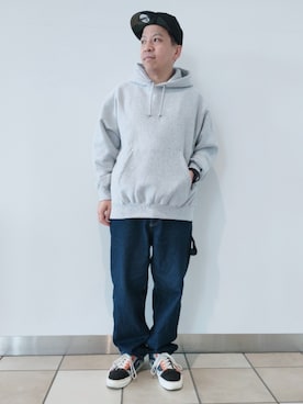 「ペインターパンツ」｜「アイテム（キャップ）」を使った、SUGAYA！さん（メンズ・164cm）の秋コーディネート