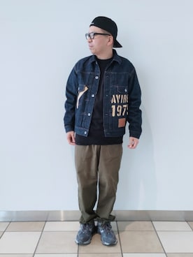 「AVIREX（アヴィレックス）のアイテム（デニムジャケット）」を使った、SUGAYA！さん（メンズ・164cm）の秋コーディネート