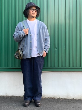 「few.（フュー）のアイテム」を使った、SLOW JAM平沼さん（メンズ・165cm）の冬コーディネート