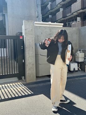 「no brand（ノーブランド）のアイテム（トップス）」を使った、minju🐷さん（レディース・157cm）の春コーディネート