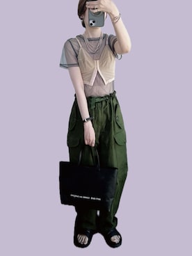 「アイテム（ブラジャー）」を使った、𝓡𝓲.さん（レディース・163cm）の秋コーディネート