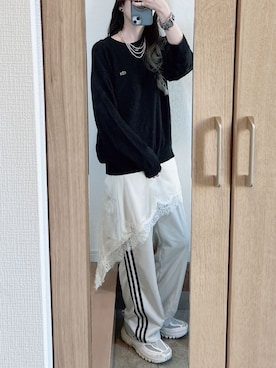 「SALOMON（サロモン）のACS PRO　L47179900（スニーカー、ホワイト系）」を使った、𝓡𝓲.さん（レディース・163cm）の春コーディネート