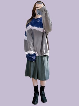 「アイテム（スウェット、その他）」を使った、𝓡𝓲.さん（レディース・163cm）の秋コーディネート