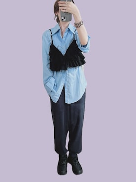 「アイテム（ブレスレット）」を使った、𝓡𝓲.さん（レディース・163cm）の秋コーディネート