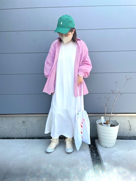 「MLI'A（エムリア）のアイテム（帽子）」を使った、ponoさん（レディース・162cm）の春コーディネート