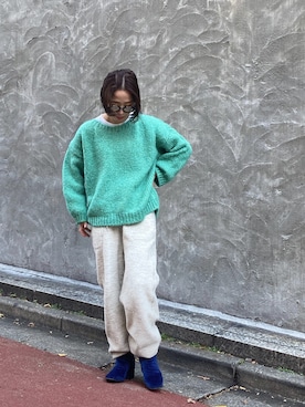 「TRICOTS JEAN MARC（トリコットジーンマルク）のアイテム（ニット/セーター）」を使った、Yuka Ozawaさん（レディース・155cm）の秋コーディネート