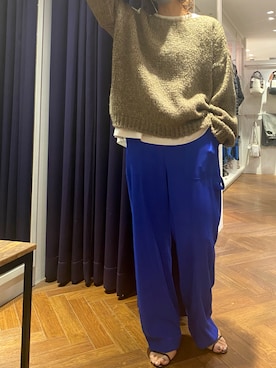 「TRICOTS JEAN MARC（トリコットジーンマルク）のアイテム（ニット/セーター）」を使った、Yuka Ozawaさん（レディース・155cm）の秋コーディネート