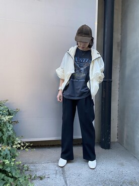 「uncut bound」｜「アイテム（ブルゾン）」を使った、Yuka Ozawaさん（レディース・155cm）の冬コーディネート