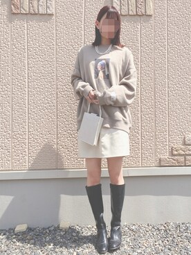 「frames RAY CASSIN（フレームスレイカズン）のアイテム（スカート）」を使った、 る ん ☁️さん（レディース・155cm）の春コーディネート