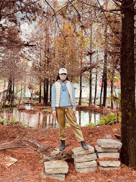 「ROXY（ロキシー）のアイテム（パーカー）」を使った、Edenさん（レディース・163cm）の冬コーディネート