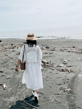 「LOVFEE（ラッフィ）のアイテム（ジャケット/アウター）」を使った、Edenさん（レディース・163cm）の夏コーディネート