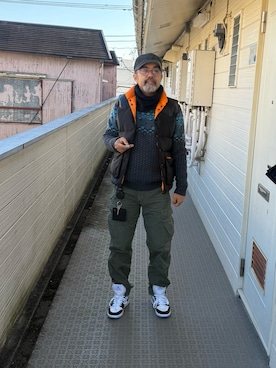 「アイテム（キャップ）」を使った、sockさん（メンズ・169cm・40代）の秋コーディネート