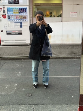 「アイテム（チェスターコート）」を使った、sockさん（メンズ・169cm）の秋コーディネート