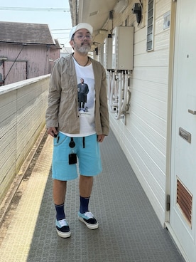 「BEAMS（ビームス）のアイテム（帽子）」を使った、sockさん（メンズ・169cm）の夏コーディネート