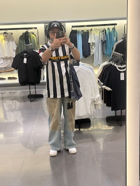「HYSTERIC GLAMOUR（ヒステリックグラマー）のアイテム（キャップ、ブラック系）」を使った、sockさん（メンズ・169cm）の夏コーディネート