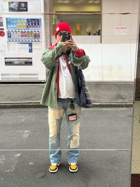 「アイテム（ミリタリージャケット）」を使った、sockさん（メンズ・169cm）の秋コーディネート