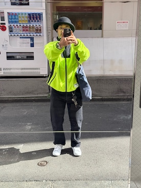 「アイテム（その他アウター、グリーン系）」を使った、sockさん（メンズ・169cm）の秋コーディネート