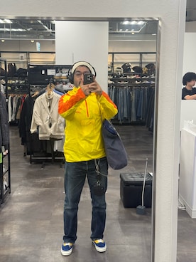 「BEAMS（ビームス）のアイテム（ニットキャップ/ビーニー、ホワイト系）」を使った、sockさん（メンズ・169cm）の秋コーディネート