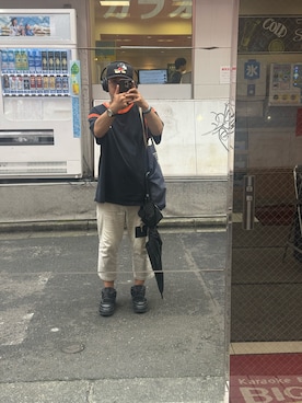 「Supreme （シュプリーム）のアイテム（キャップ、ブラック系）」を使った、sockさん（メンズ・169cm）の夏コーディネート