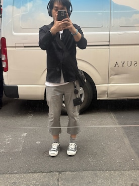 「BEAMS（ビームス）のアイテム（スラックス）」を使った、sockさん（メンズ・169cm）の春コーディネート