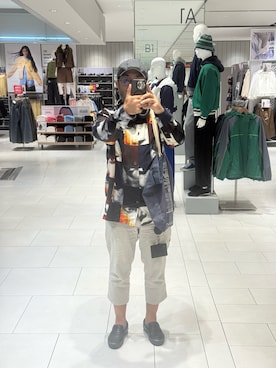 「green label relaxing（グリーンレーベルリラクシング）のアイテム（ハンチング/ベレー帽、グレー系）」を使った、sockさん（メンズ・169cm）の秋コーディネート