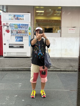 「VINTAGE（ヴィンテージ）のアイテム（Tシャツ/カットソー）」を使った、sockさん（メンズ・169cm）の夏コーディネート