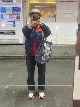 「アイテム（ダウンベスト）」を使った、sockさん（メンズ・169cm）の秋コーディネート