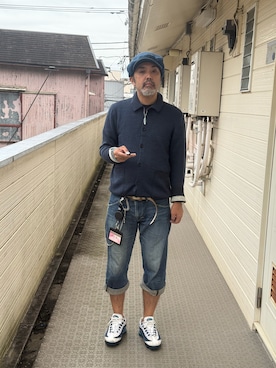 「アイテム（ハンチング/ベレー帽）」を使った、sockさん（メンズ・169cm）の秋コーディネート