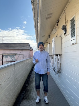 「アイテム（ニットキャップ/ビーニー）」を使った、sockさん（メンズ・169cm・40代）の秋コーディネート