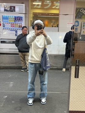 「アイテム（キャップ）」を使った、sockさん（メンズ・169cm）の秋コーディネート