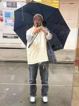 「アイテム（ダウンベスト）」を使った、sockさん（メンズ・169cm）の秋コーディネート