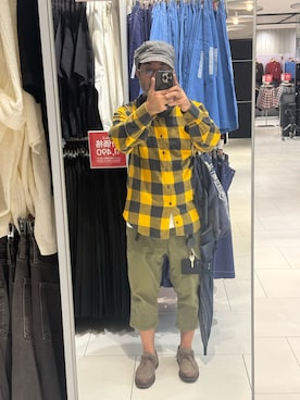 「NEW YORK HAT（ニューヨークハット）のアイテム（キャスケット、グレー系）」を使った、sockさん（メンズ・169cm）の秋コーディネート