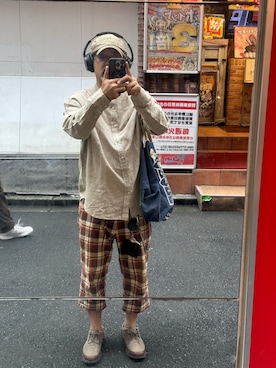 「アイテム（キャスケット）」を使った、sockさん（メンズ・169cm）の秋コーディネート