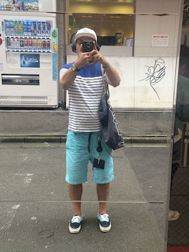 「BEAMS（ビームス）のアイテム（帽子）」を使った、sockさん（メンズ・169cm）の夏コーディネート