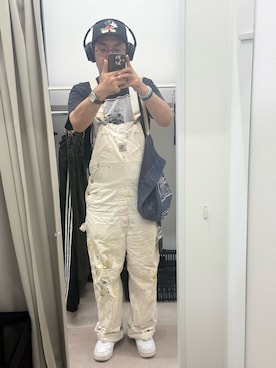 Carhartt アイボリー オーバーオール Carharttのサロペット/オーバーオール（ホワイト系）を使ったメンズ