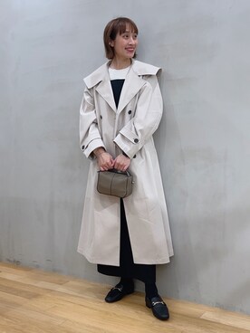 「キャミワンピ」｜「アイテム（トレンチコート）」を使った、サイサイ賽賽さん（レディース・160cm）の春コーディネート