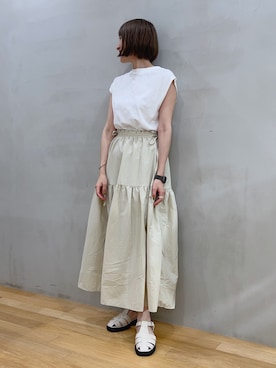 「みんなの白Tフェス」｜「アイテム（ワンピース）」を使った、サイサイ賽賽さん（レディース・160cm）の夏コーディネート