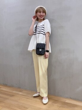 「SMELLY（スメリー）のアイテム（ハンチング/ベレー帽）」を使った、サイサイ賽賽さん（レディース・160cm）の春コーディネート