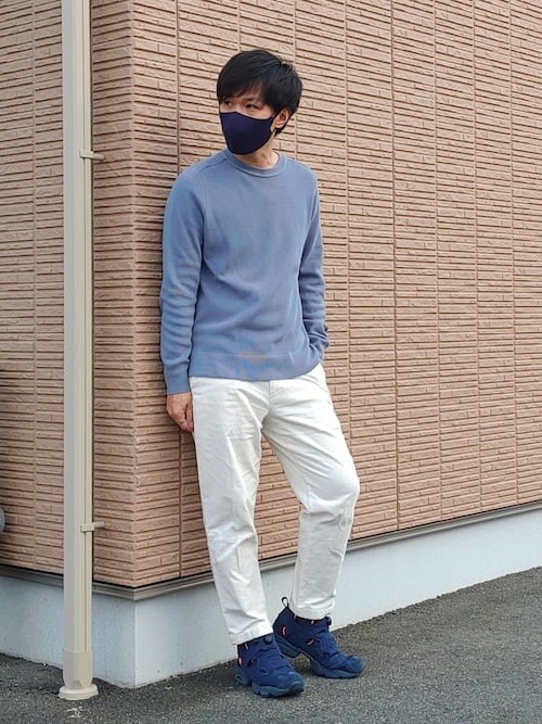 UNITED TOKYO 畦フリーダムスリーブクルーネックニット　サイズ2 UnitedTokyo/畦フリーダムスリーブクルーネックニット/ネイビー
