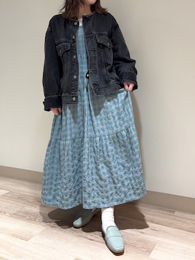 「ENあしながおじさん（エンアシナガオジサン）の【本革/日本製】防水｜モカシューズ　5360585（ローファー、グリーン系）」を使った、あしながおじさんさん（レディース・155cm）の春コーディネート