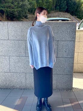 「UNIQLO（ユニクロ）のアイテム（スカート、ブラック系）」を使った、kumingさん（レディース・163cm）の秋コーディネート