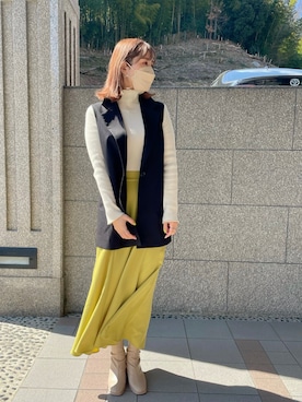 「GLOBAL WORK（グローバルワーク）のアイテム（スカート、グリーン系）」を使った、kumingさん（レディース・163cm）の春コーディネート