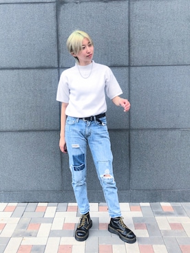 「OZOC（オゾック）のアイテム（パンツ）」を使った、服好き美容師たけやんです🏳️‍🌈さん（レディース・159cm）の夏コーディネート