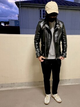 「Scye（サイ）のアイテム（帽子）」を使った、3rdさん（メンズ・170cm）の秋コーディネート