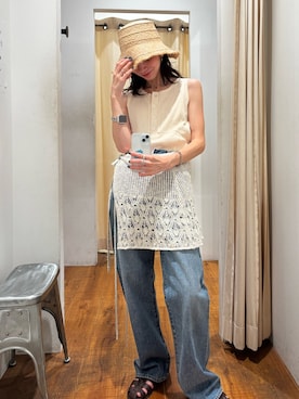 「アイテム（タンクトップ）」を使った、庄司　未菜美さん（レディース・159cm・30代）の夏コーディネート