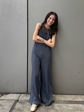 「アイテム（オールインワン・サロペット）」を使った、庄司　未菜美さん（レディース・159cm）の夏コーディネート