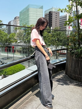 「アイテム（デニムパンツ）」を使った、庄司　未菜美さん（レディース・159cm・30代）の夏コーディネート