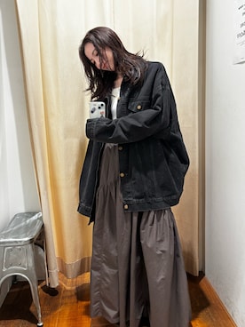 「Ungrid（アングリッド）のビッグシルエットデニムジャケット（デニムジャケット）」を使った、庄司　未菜美さん（レディース・159cm・30代）の夏コーディネート